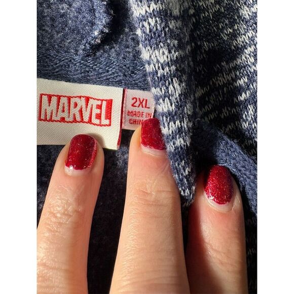 Marvel Avengers Captain America Unisex 2XL Blue Full Zip Hoodie - Picture 7 of 9